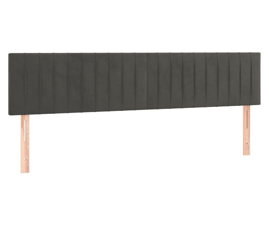 Boxspring krevet s madracem, tamnosiva, 200x200 cm, baršun - 6