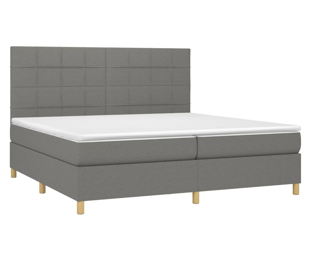 Okvir za krevet s madracem i LED rasvjetom, tamnosivi, 200x200 cm, tekstil - 3