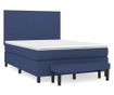 Боксспринг легло с матрак, синьо, 140x200 см, плат thumbnail 2