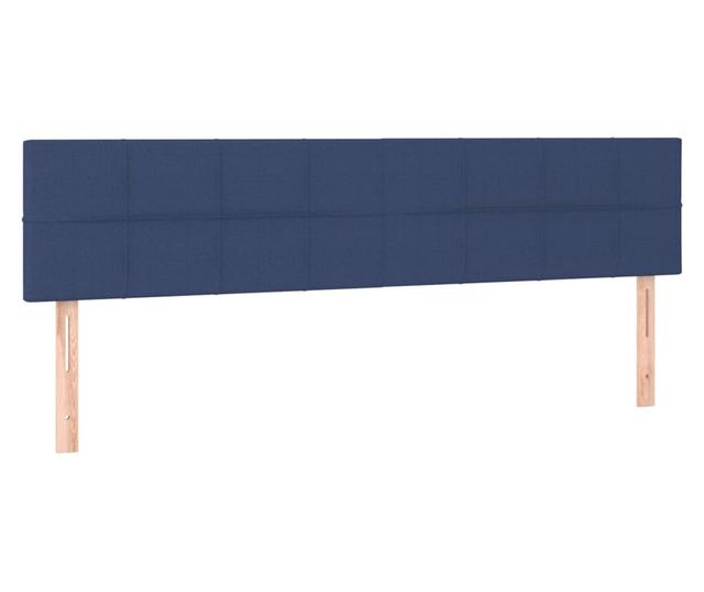 Континентално легло с матрак, синьо, 160x200 см, текстил