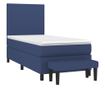 Боксспринг легло с матрак, синьо, 90x200 см, текстил thumbnail 3