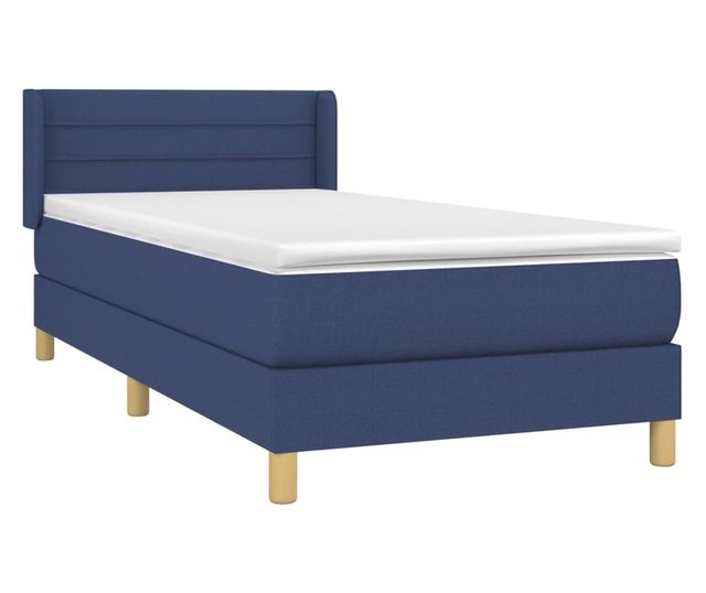 Боксспринг легло с матрак, синьо, 100x200 см, текстил