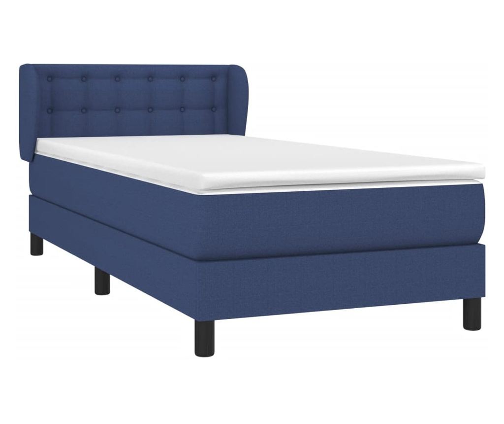 Боксспринг легло с матрак, синьо, 80x200 см, текстил - 3
