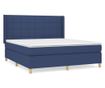 Континентално легло с матрак, синьо, 160x200 см, текстилна материя thumbnail 2