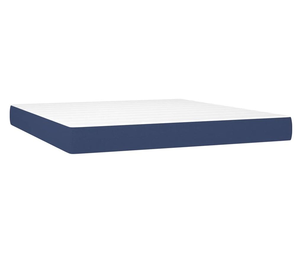 Боксспринг легло с матрак, синьо, 180x200 см, текстил - 5