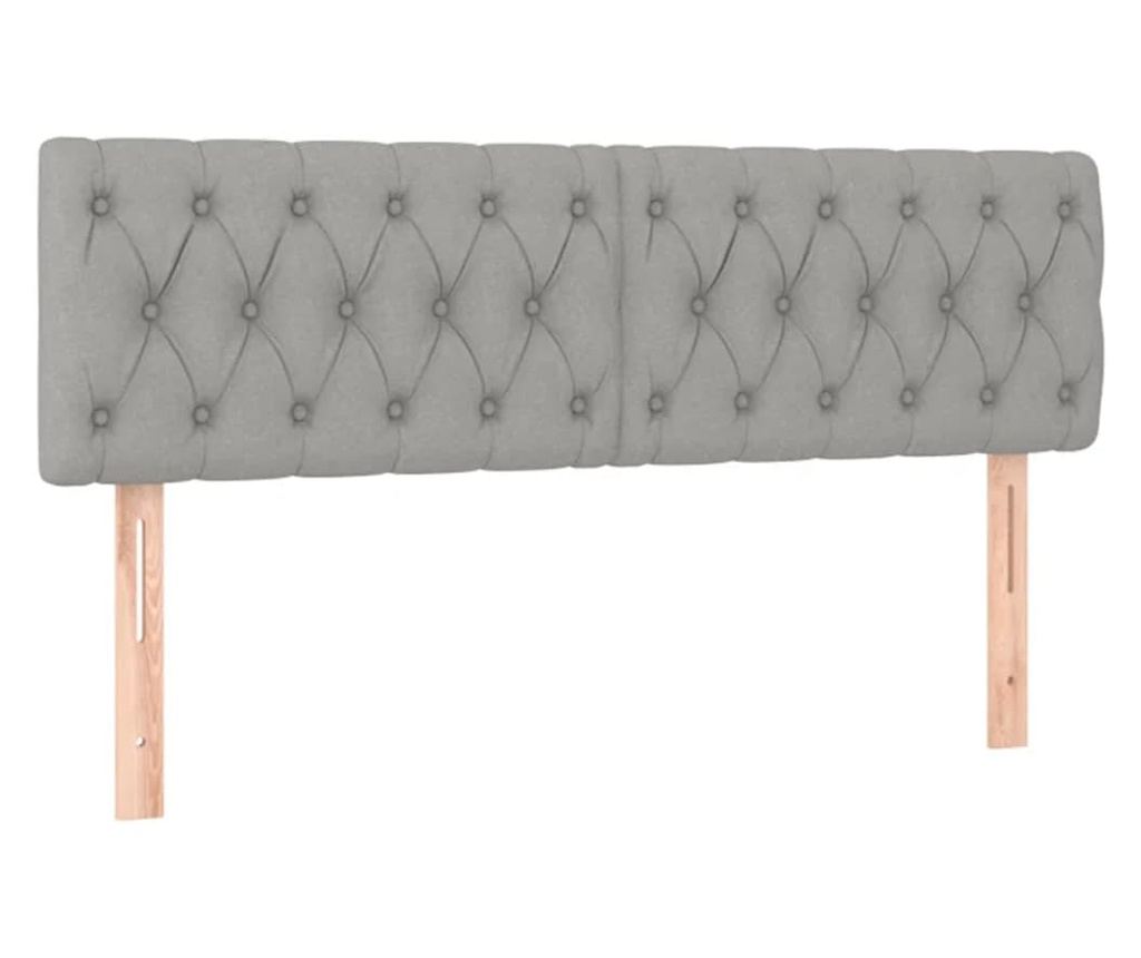 Box krevet s madracem, svijetlo siva, 140x190 cm, tekstil - 6