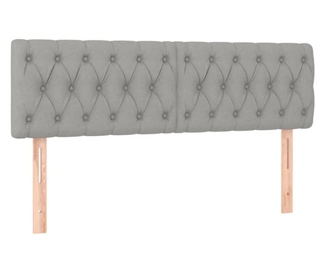 Боксспринг легло с матрак, светло сиво, 140x190 см, текстил