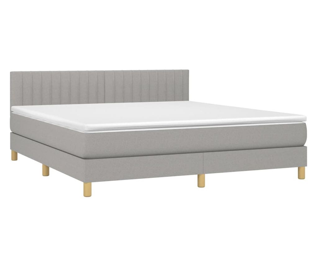 Okvir za krevet s madracem i LED rasvjetom, svijetlosiva, 180x200 cm, tekstil - 4