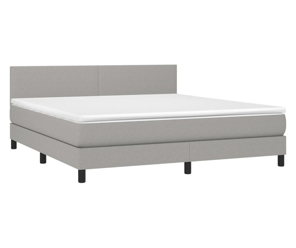 Okvir za krevet s madracem i LED rasvjetom, svijetlosiva, 180x200 cm, tekstil - 3