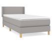 Boxspring krevet s madracem, Svijetlo siva, 90x190 cm, Tekstil thumbnail 2