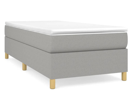 Box spring postelja z vzmetnico svetlo siva 90x200 cm blago