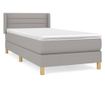 Boxspring krevet s madracem, Svijetlo siva, 90x190 cm, Tekstil thumbnail 2