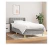 Boxspring krevet s madracem, Svijetlo siva, 90x190 cm, Tekstil thumbnail 1