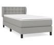 Континентално легло с матрак, светло сиво, 80x200 см, текстил thumbnail 2