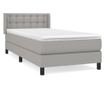 Boxspring krevet s madracem, Svijetlo siva, 90x190 cm, Tekstil thumbnail 2