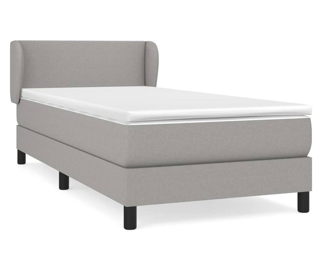Boxspring krevet s madracem, Svijetlo siva, 90x190 cm, Tkanina - 2