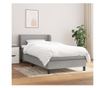 Boxspring krevet s madracem, Svijetlo siva, 90x190 cm, Tkanina thumbnail 1