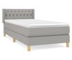 Boxspring krevet s madracem, Svijetlo siva, 90x190 cm, Tekstil thumbnail 2