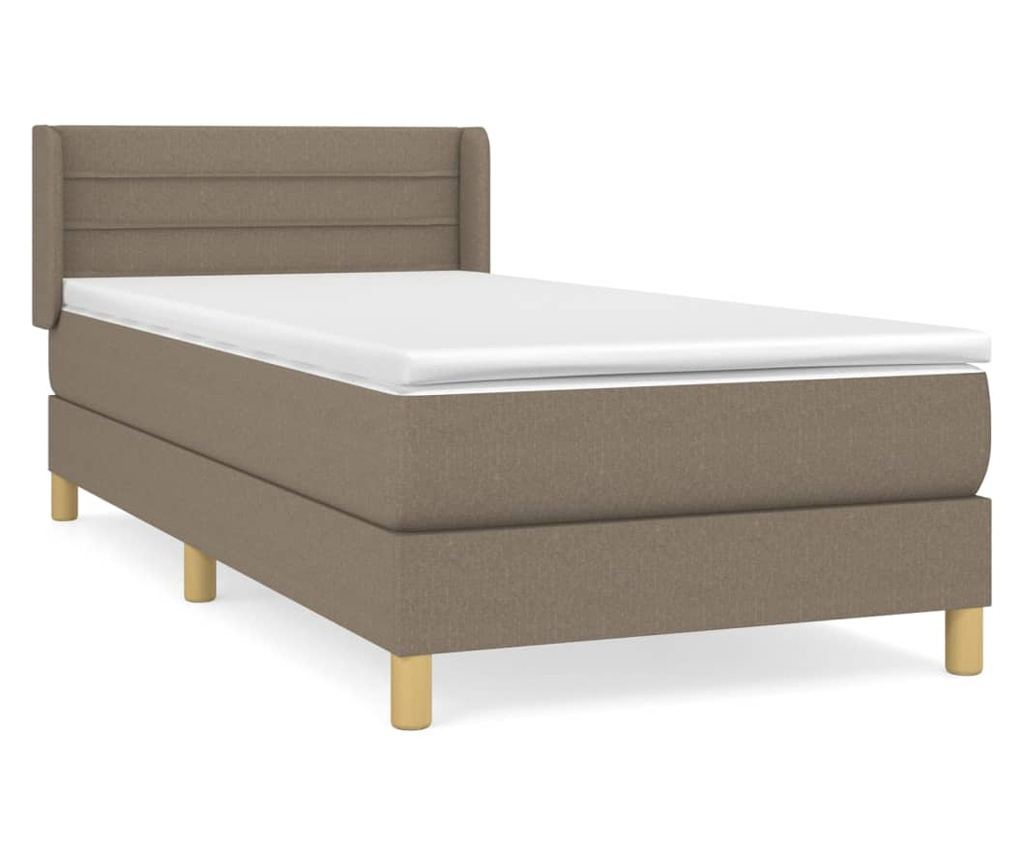 Boxspring krevet s madracem, sivo-smeđa, 80x200 cm, tekstil - 2