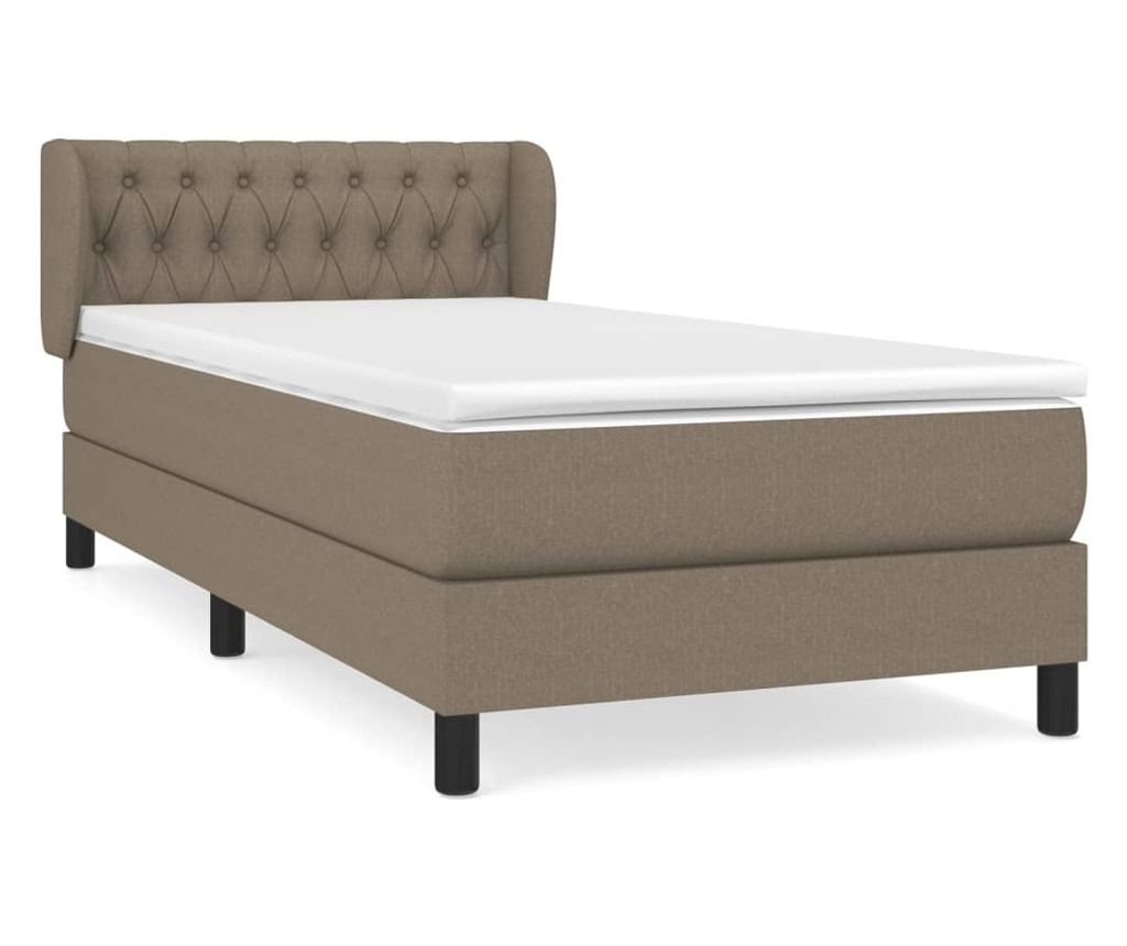 Boxspring krevet s madracem, sivo-smeđi, 90x200 cm, tekstil - 2