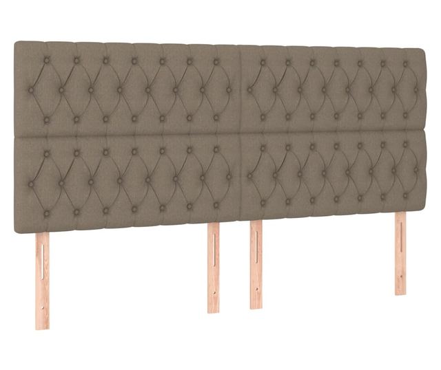 Легло с пружини, матрак и LED, таупе сиво, 200x200 см, текстил