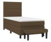 Box spring postel s matrací tmavě hnědá 90x190 cm textil thumbnail 3