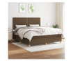 Krevet s oprugama i madracem tamnosmeđi 160x200 cm tkanina
