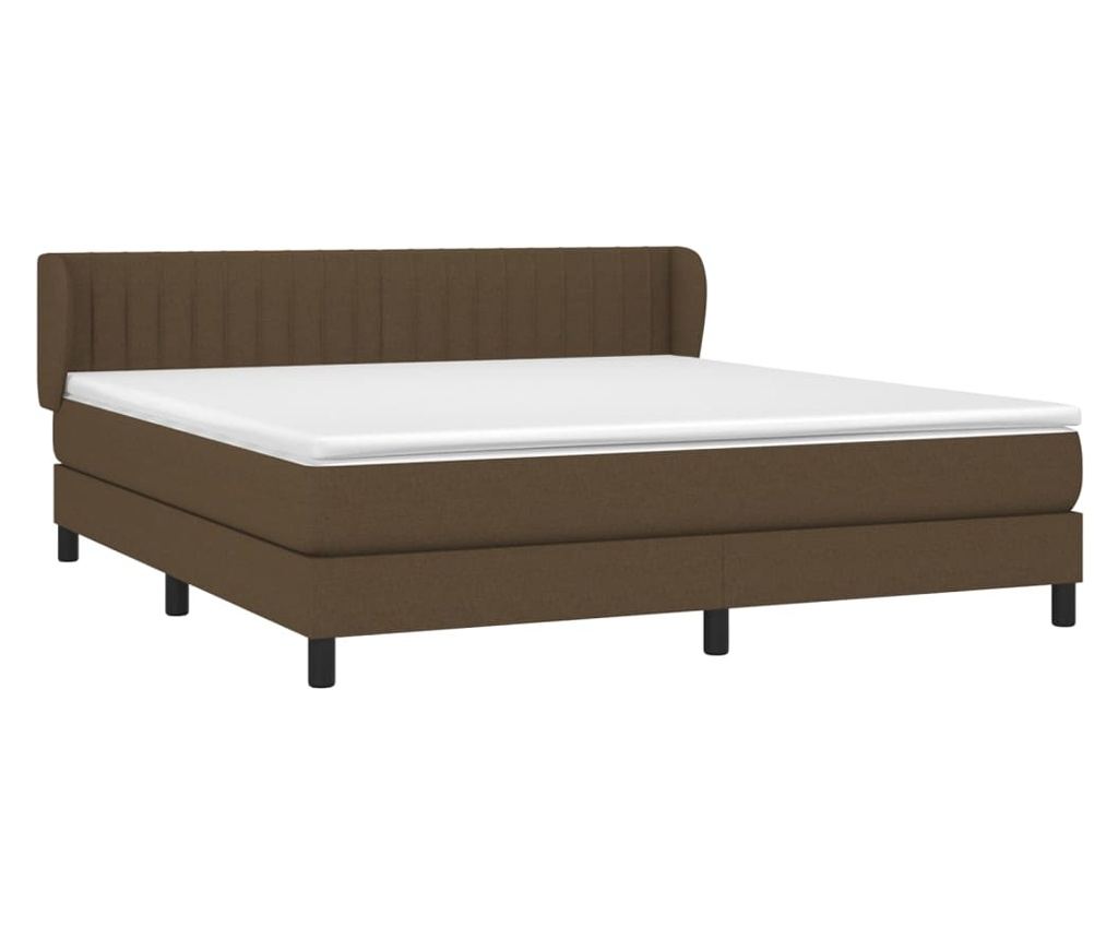 Боксспринг легло с матрак, тъмнокафяво, 160x200 см, текстил - 3