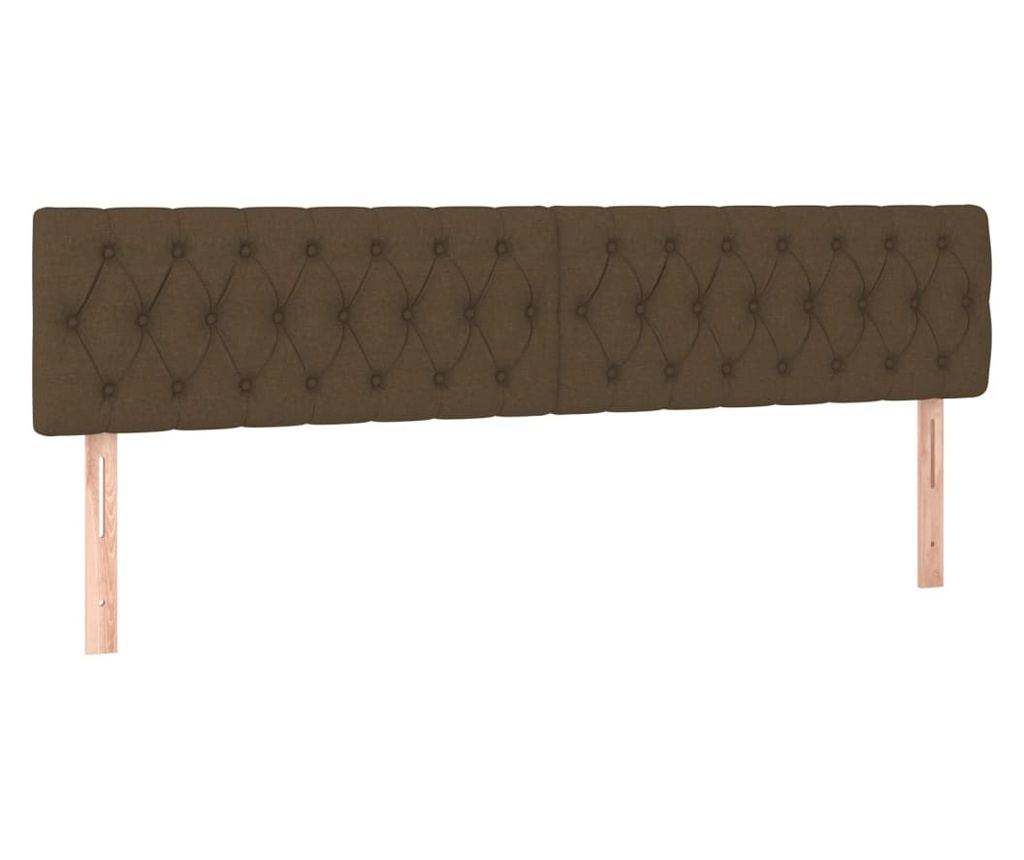 Боксспринг легло с матрак, тъмнокафяво, 200x200 см, текстил - 6