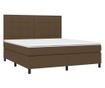 Upholstered bed with mattress and LED, dark brown, 180x200 cm, textile thumbnail 3