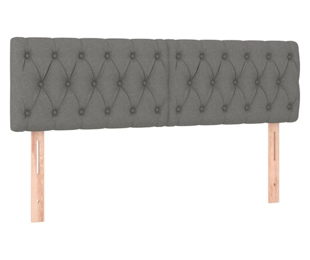 Okvir za krevet s madracem i LED rasvjetom, tamnosivi, 160x200 cm, tekstil - 7