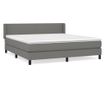Boxspring krevet s madracem, tamnosiva, 180x200 cm, tekstil thumbnail 2