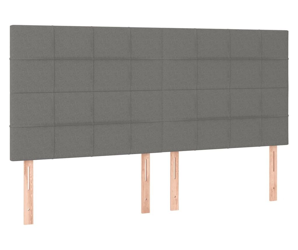 Okvir za krevet s madracem i LED rasvjetom, tamnosivi, 200x200 cm, tekstil - 7