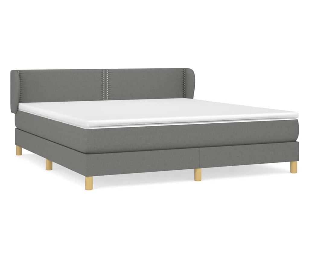 Boxspring krevet Pat, tamnosivi, 180x200 cm, tekstil - 2