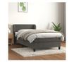 Boxspring krevet s madracem, tamnosiva, 90x190 cm, baršun thumbnail 1