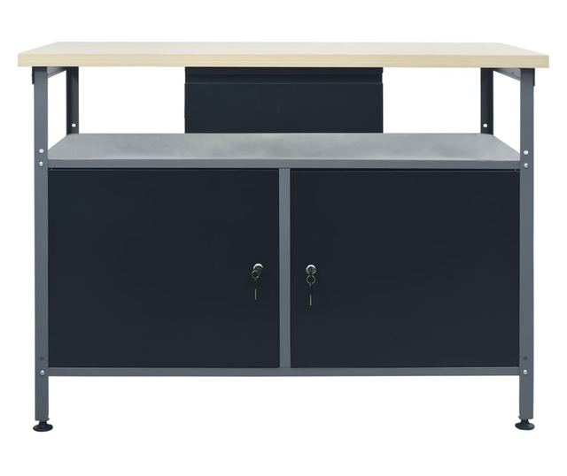 Banc de lucru, negru, 120 x 60 x 85 cm, otel