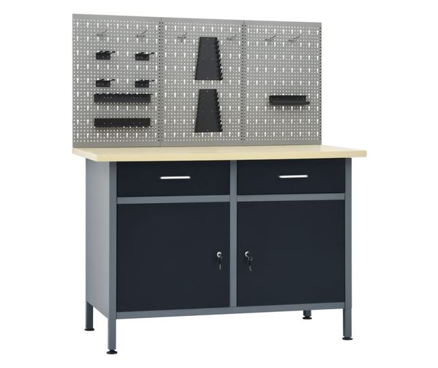 Banc de lucru cu trei panouri de perete