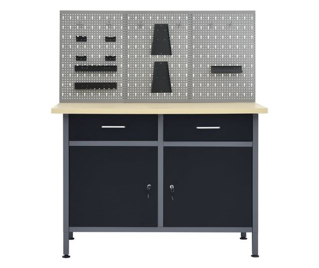 Banc de lucru cu trei panouri de perete