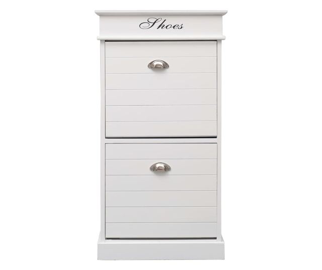 Pantofar, alb, 50 x 28 x 98 cm, lemn de paulownia