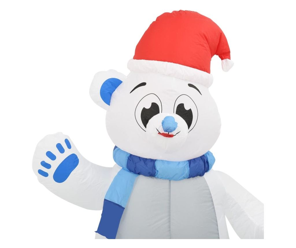 Napuhani polarni medvjed za Božić s LED-om, 2,4 m, unutarnji/vanjski - 5