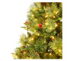 Božićno drvce s LED svjetlima i šiškama zeleno 225 cm PVC i PE