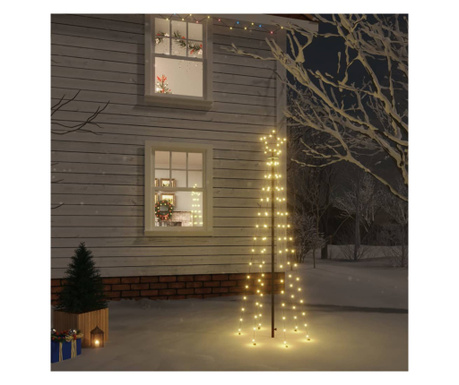 Коледна елха, 108 светодиода топло бяла, 180 см, с кол