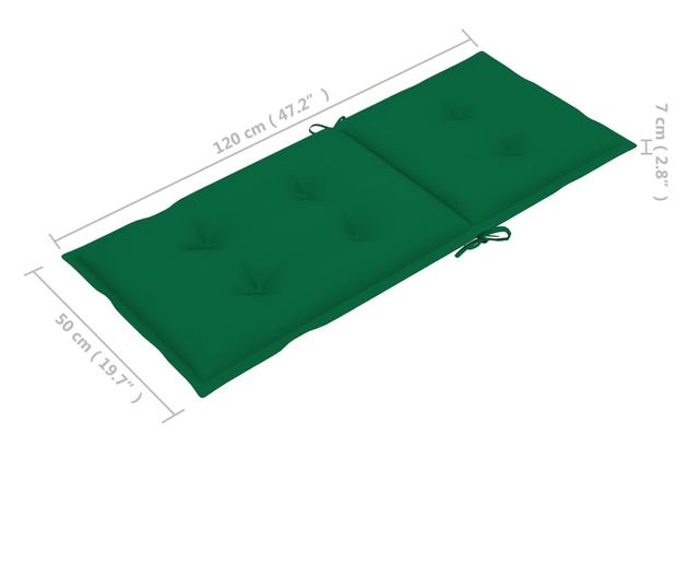 Jastuci za vrtne stolice 6 kom zeleni 120 x 50 x 7 cm