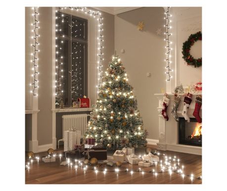 Kompaktna instalacija s 1000 hladno bijelih LED svjetala, 10 m, PVC