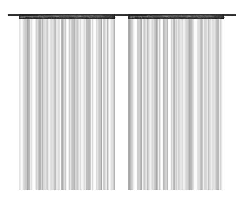 Končane Zavjese 2 kom 100x250 cm Crne - 4