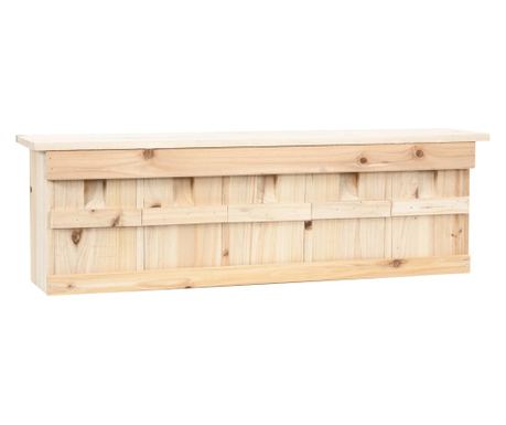 Căsuță de vrăbii cu 5 încăperi, 68 x 15 x 21 cm, lemn de brad