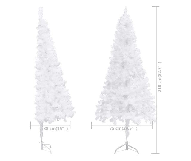 Kutno umjetno božićno drvce bijelo 210 cm PVC
