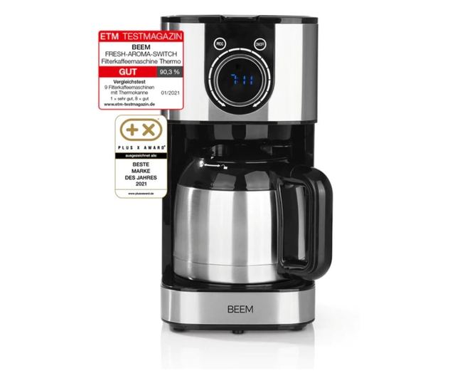Cafetiera programabila, BEEM, Aroma Switch, 8 cani, inox