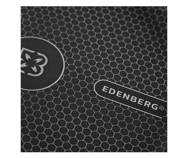 Tиган с капак Edenberg EB-13025, 28 см, Стомана 18/10, Професионален, Трислойно покритие Eterna, Инокс