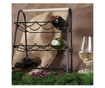 Suport 9 sticle vin Home&Styling Collection, metal, 33x29x46 cm, negru/maro